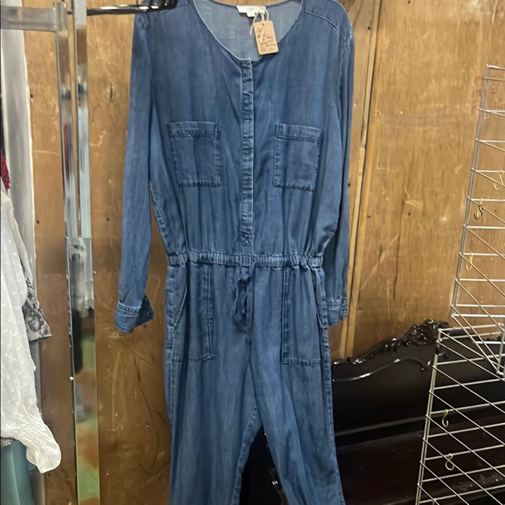 LOFT Blue Denim Jumpsuit